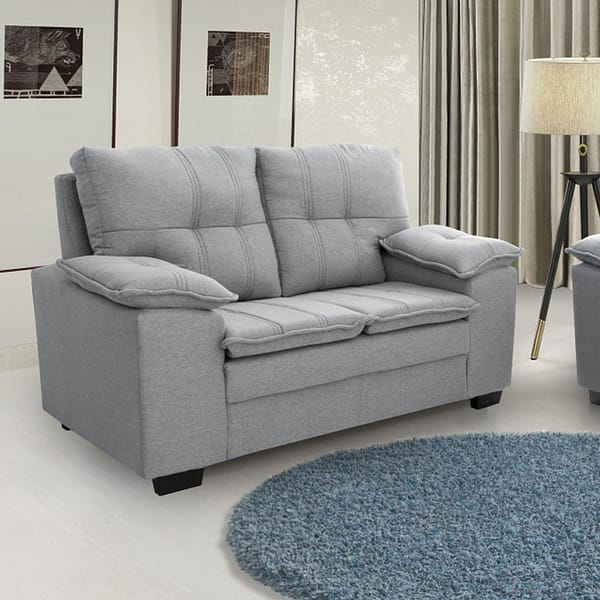 Juego De Living Sillón 2 Cuerpos Tapizado Tela Chenille - Imagen 2