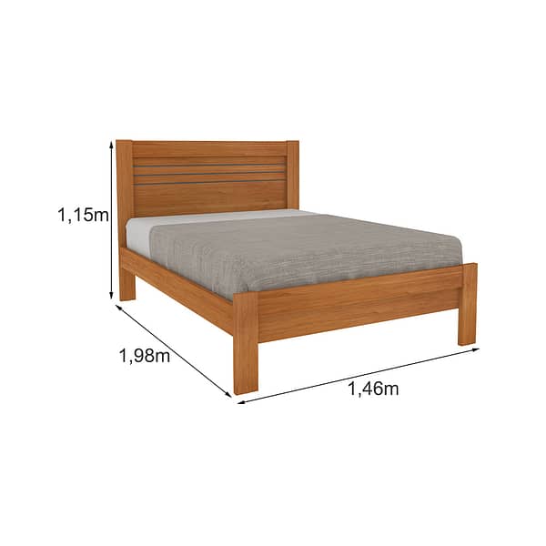 Cama 2 Plazas 100% Mdp Moderna Elegante Con Respaldo - Imagen 3