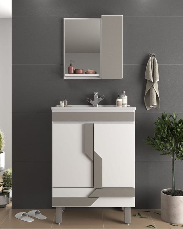 Mueble De Baño 2 Puertas Y Espejo - Imagen 2