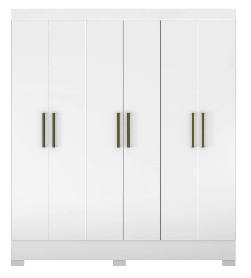 Ropero Placard 6 Puertas Con Estantes Color Crema Practico