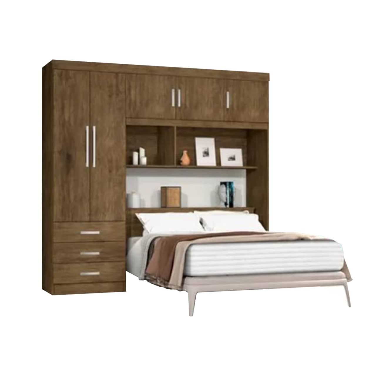 Roperos Placares 4 Puertas 2 Cajones Dormitorio Blanco - Lais Muebles