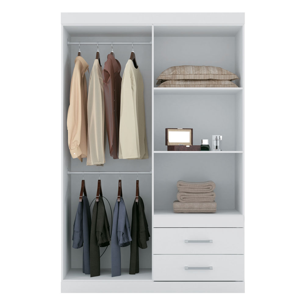 Roperos Placares 4 Puertas 2 Cajones Dormitorio Blanco - Lais Muebles