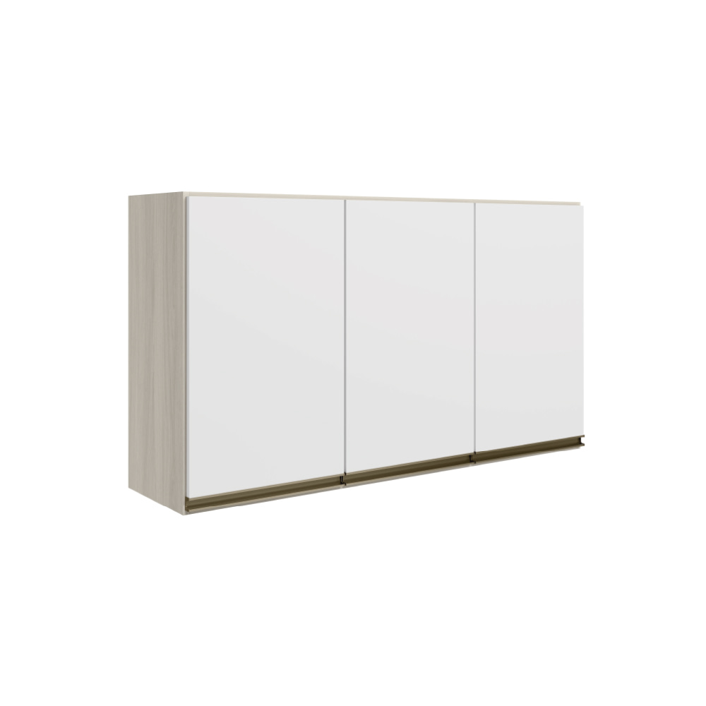 Mueble De Cocina Aereo Alto 3 Puertas Mdf Blanco - Lais Muebles