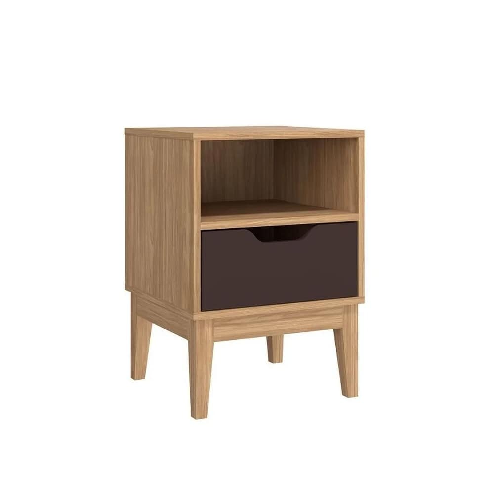 Mesa De Luz Alta 1 Cajon Con Estan Y Patas 100% Mdp