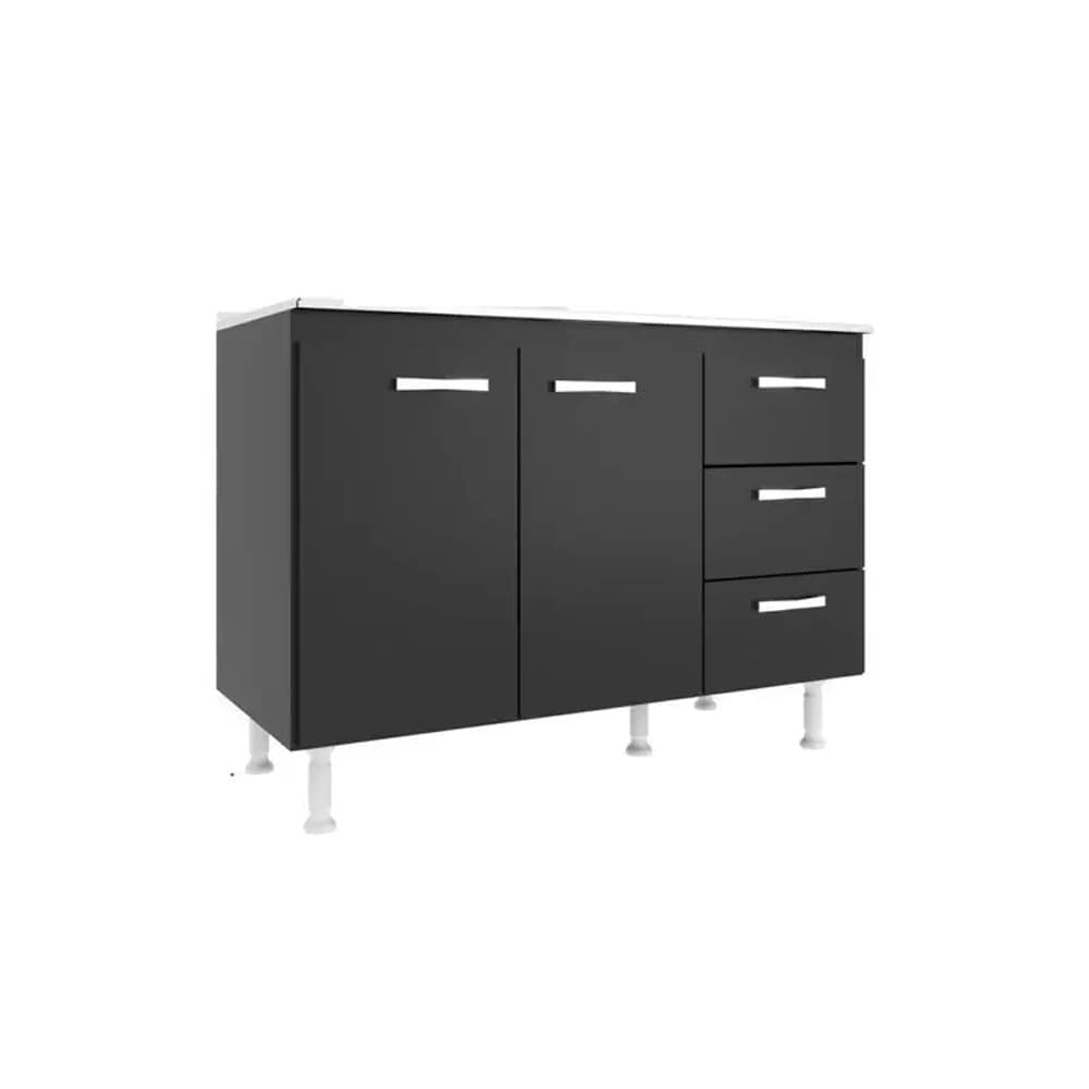 Bajo Mesada Mueble Cocina 2 Puertas 3 Cajones Mdp