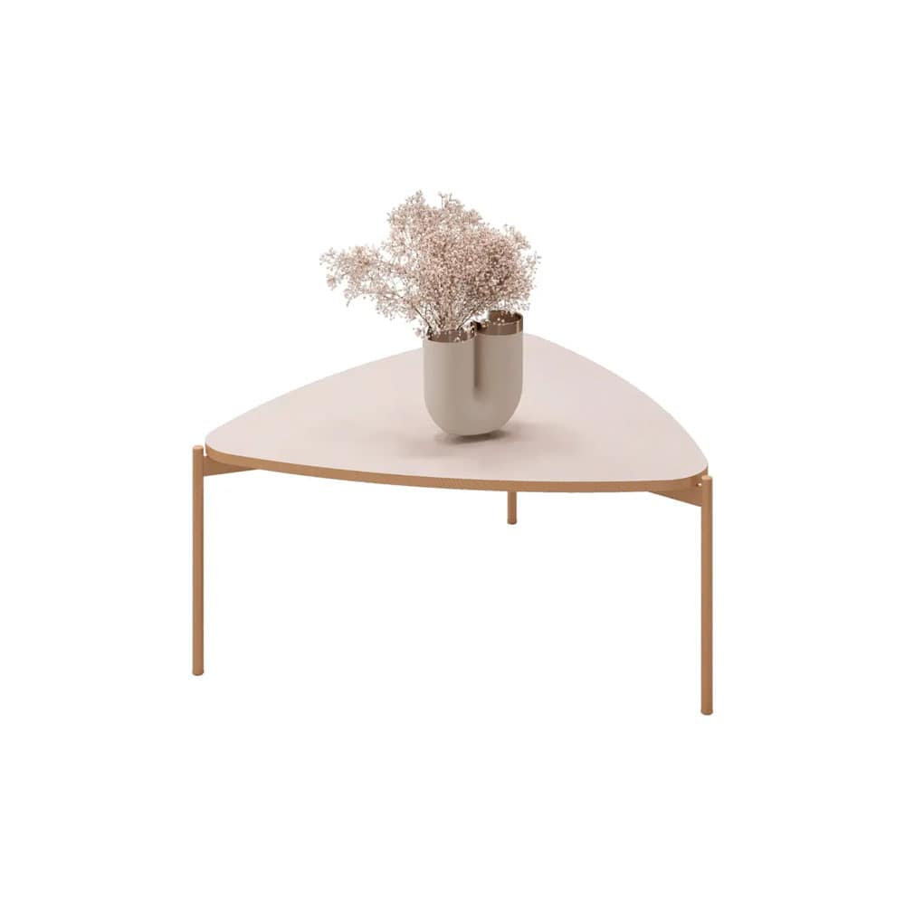 Mesa De Living Triangular Patas Metalicas Mdp