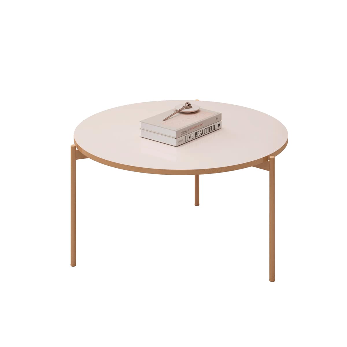 Mesa De Living Redonda Patas Metalicas Mdp