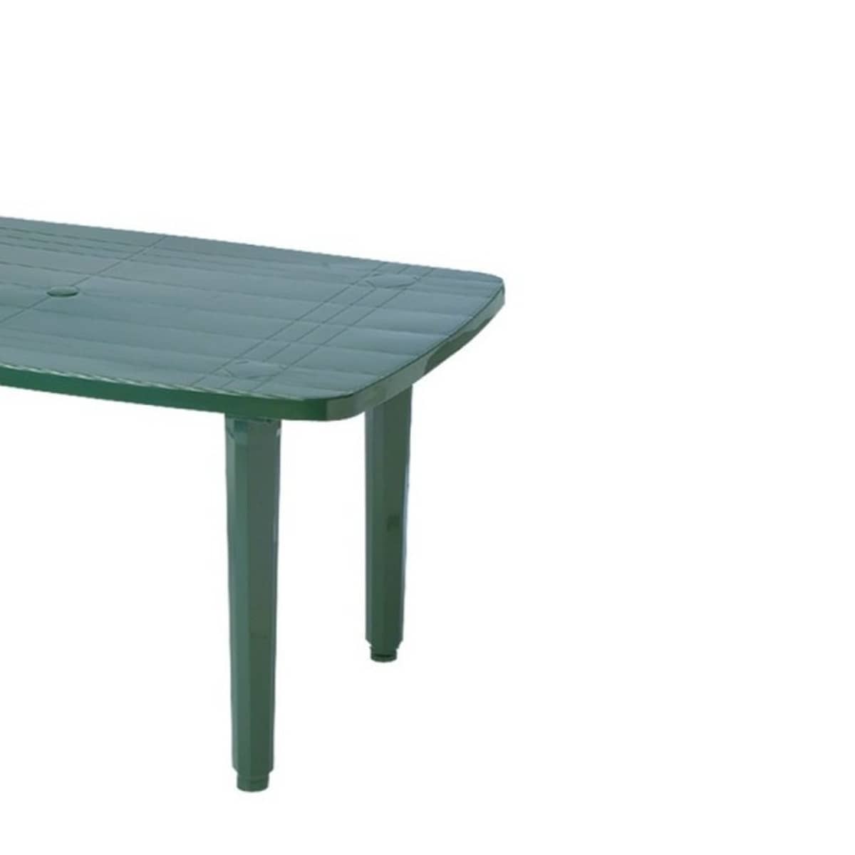 Mesa rectangular ovalada verde 140x90x72 cm