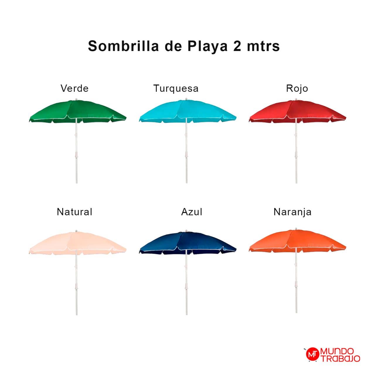 Sombrilla De Playa O Jardín, 3m, Con Funda + Base Plegable