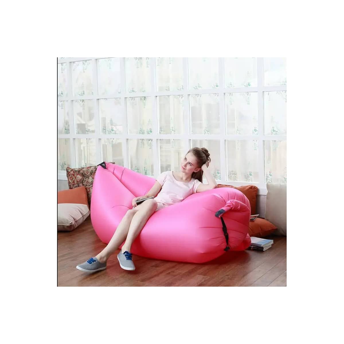 Sofá Inflable Lazy Bag + Bolso Relaxbag Colchón Cloud Lounger Playa, Camping  Y Exteriores - Fucsia