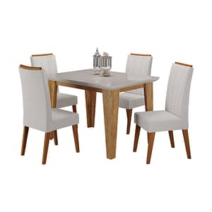 Juego De Comedor 4 Sillas Tapizadas Florata