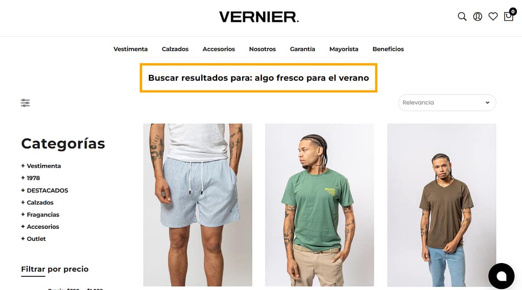 Buscador con inteligencia artificial tienda ecommerce búsqueda semántica