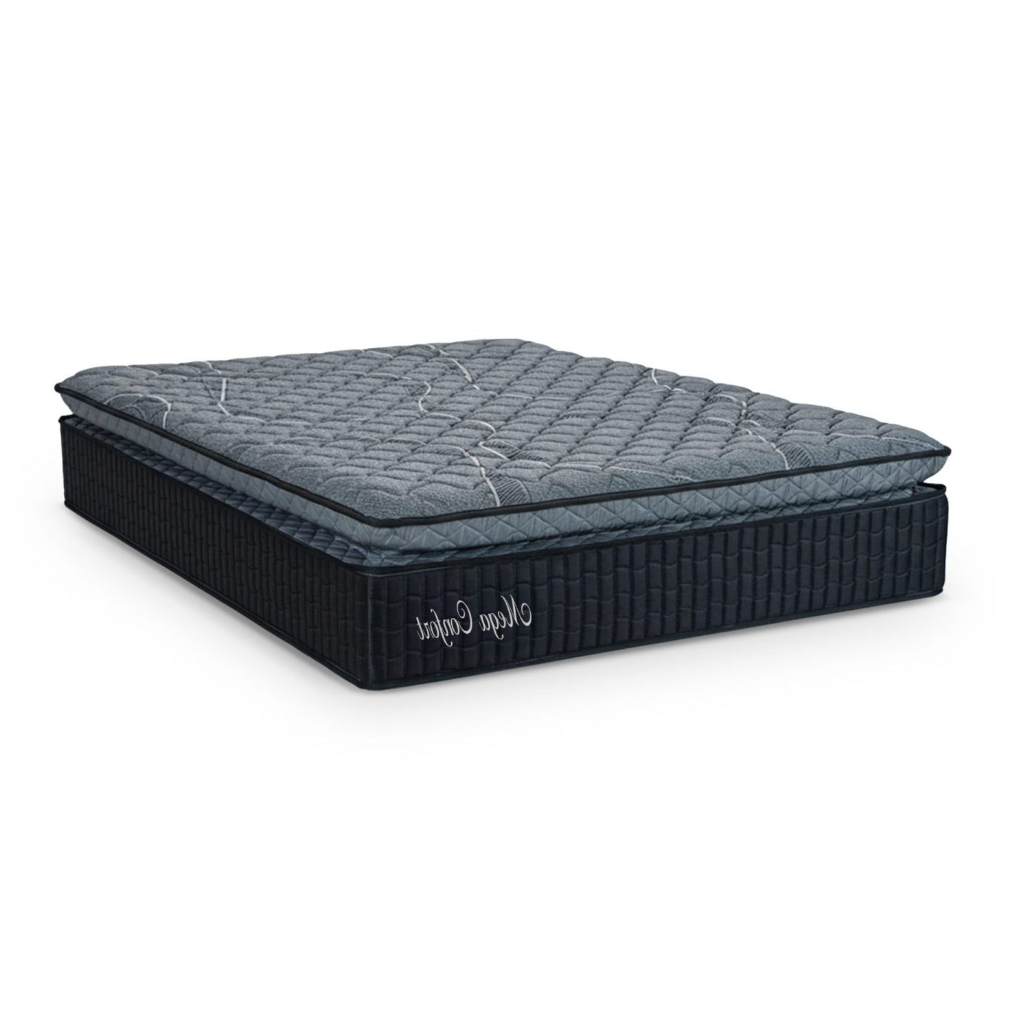 Colchón Mega Confort 1.40 Espuma Firme Y Pillow – Gris Oscuro