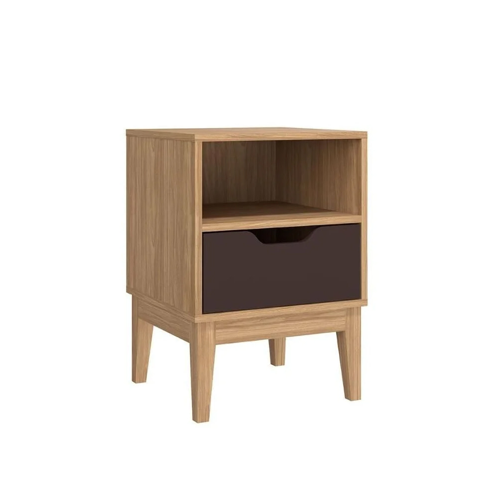 Mesa De Luz Alta 1 Cajon Con Estan Y Patas 100% Mdp