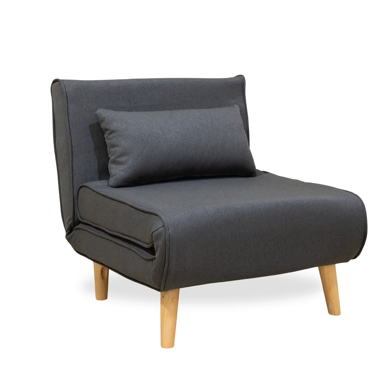 Sofa Cama 1 Plaza Plegable Patas De Madera Tapizado Tela