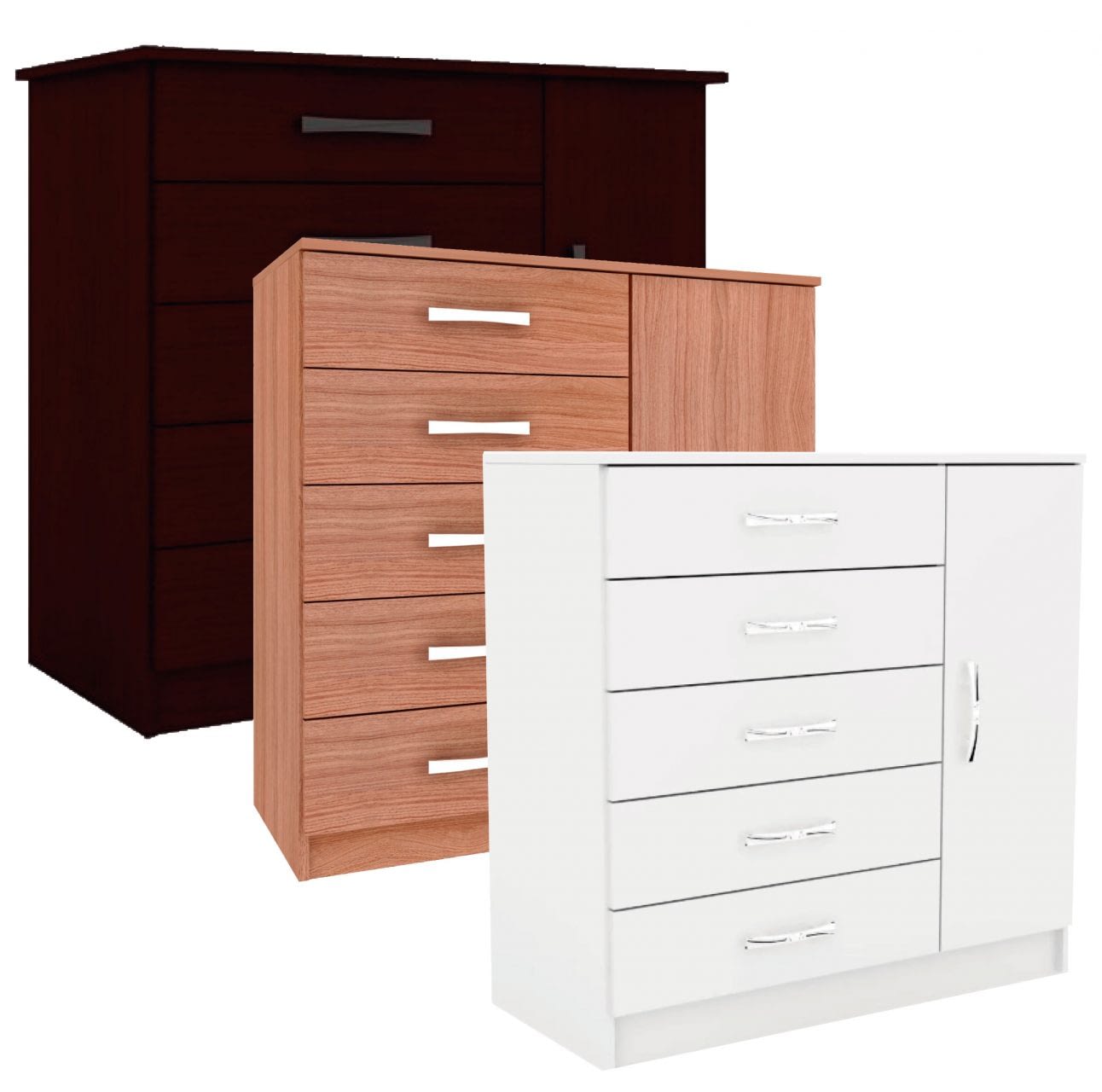 Comodas Cajoneras 5 Puerta 1 Cajon Dormitorio Blanco 151 Muebles Express