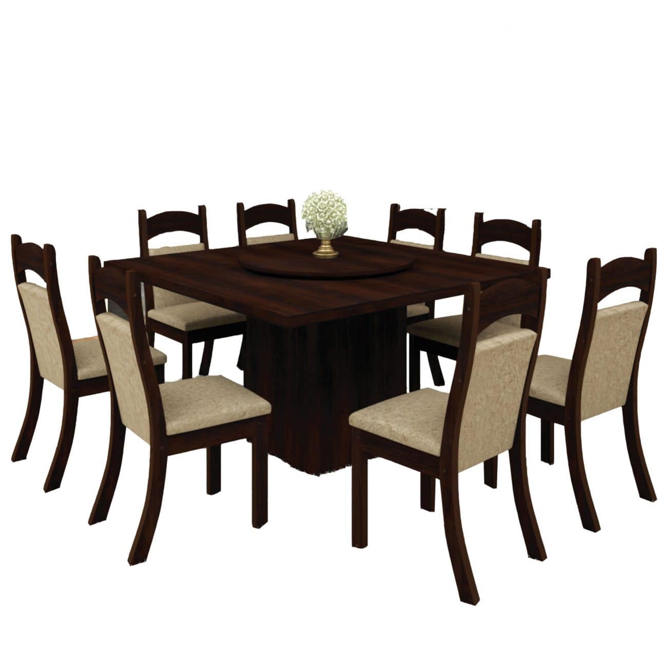 Juego De Comedor 8 Sillas Tapizadas Mesa En Mdf Living Muebles Express