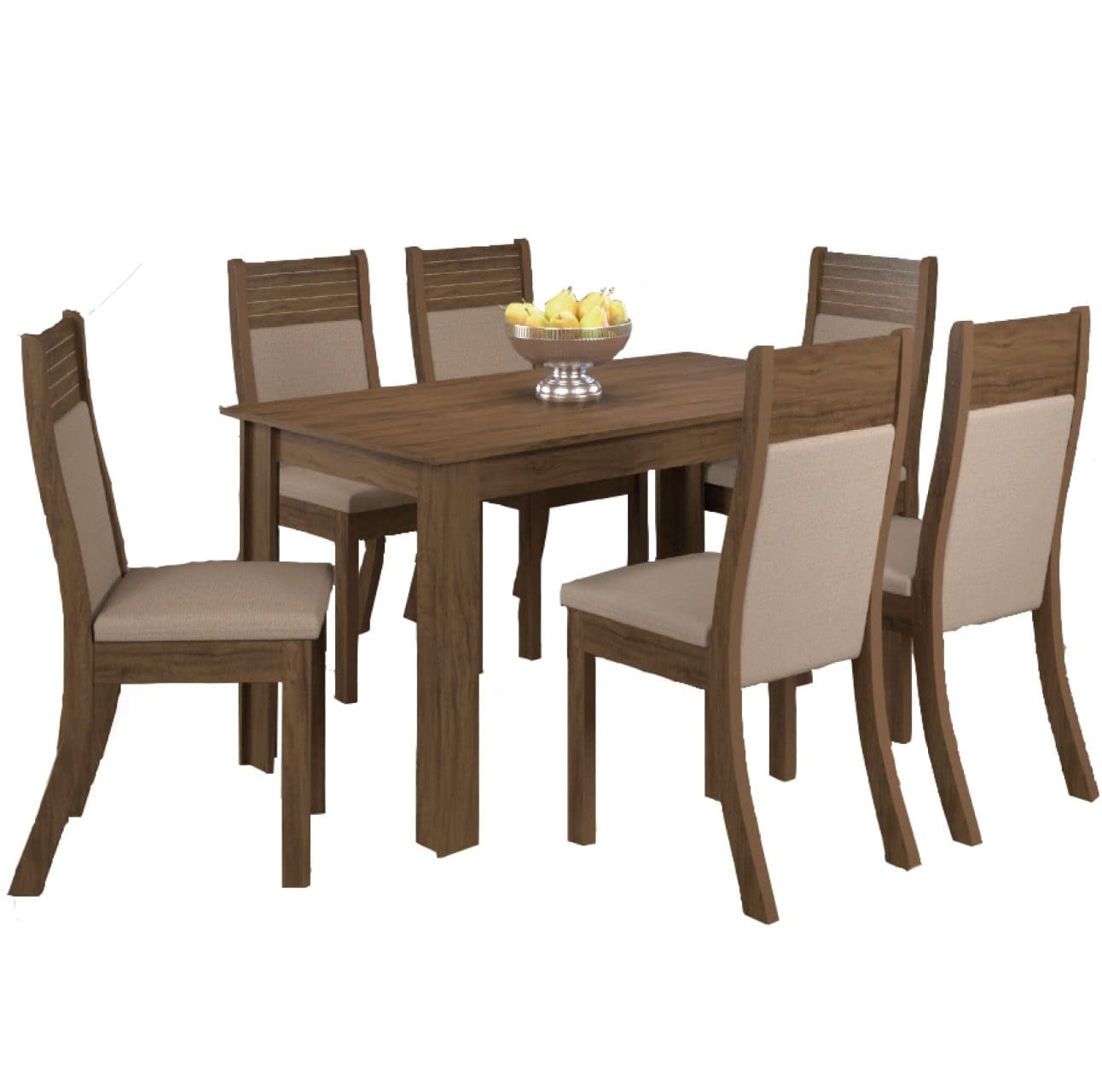 Juego de Comedor 6 Sillas Mesa Living Chocolate Roma - Muebles Express