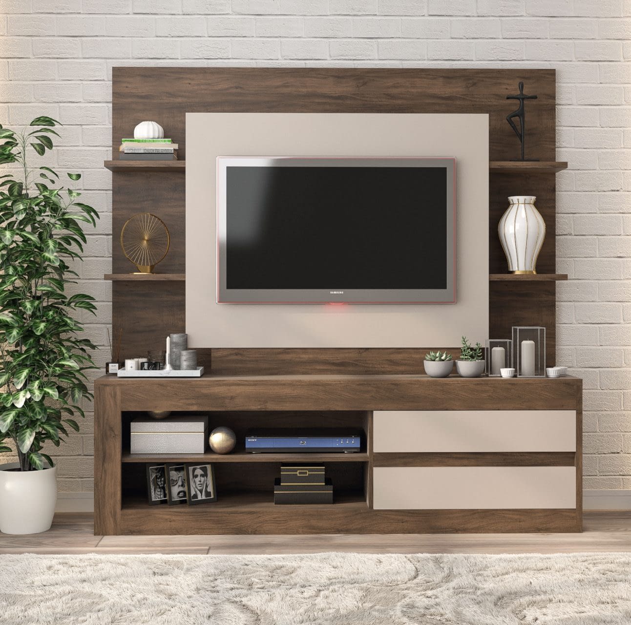 Rack Tv Modular Living Hasta Led 55 Estantes Exclusive Muebles Express