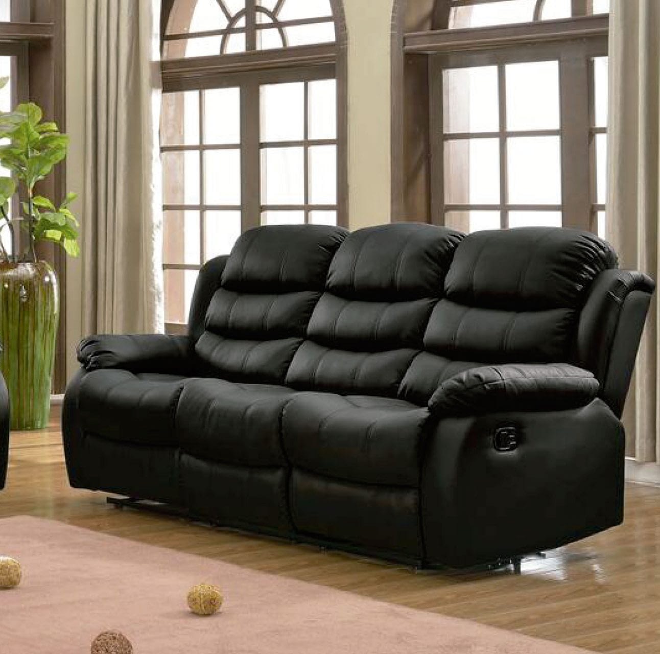 sillon 3 cuerpos sofa reclinable en pu living beverly