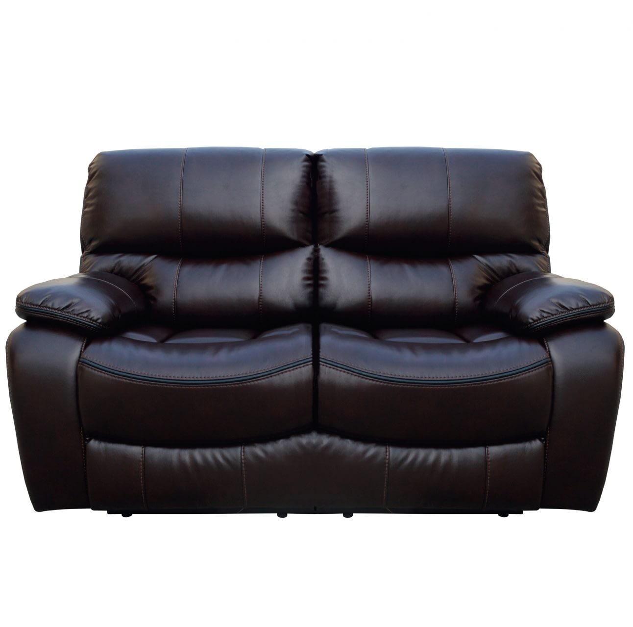 sillon 2 cuerpos sofa reclinable living comedor marron jon muebles express