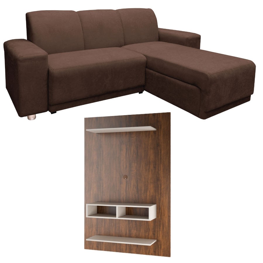 juego de living plaza varios cuerpos rack para tv panel muebles express